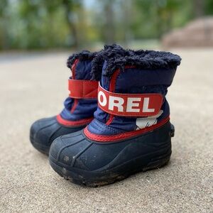 Sorel Kids' Navy and Red Winter Boots